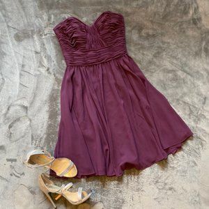 Mori Lee Eggplant Bridesmaid Dress
